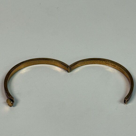 Kate Spade Heritage Rose Gold Pink Glitter Hinged Bracelet - Picture 3 of 6